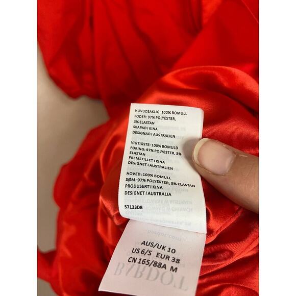 Bardot The amie Dress in flame orange  US size 6 - Picture 5 of 7